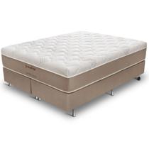 Cama Box King Size (Box + Colchão) 193x203x69 Esmeralda Prorelax Molas Ensacadas Pillow In Turn Free - Bege/Branco