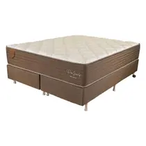 Cama Box King Size (Box + Colchão) 193x203x69 Pro Quality Prorelax Molas Ensacadas Pillow Top Turn Free - Marrom