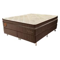Cama Box King Size (Box + Colchão) 193X203X69 Prorelax Mediterrâneo Molas Ensacadas Euro Pillow - Marrom