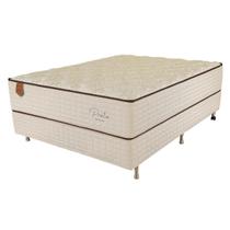 Cama Box King Size (Box + Colchão) 193X203X71 Prata Prorelax Pillow In Duplo - Bege