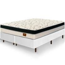 Cama Box King Size Branca Colchão Buenos Aires Molas Superlastic 193x203x67cm Cama Box King Size Branca Colchão Buenos Aires Molas Superlastic 193x203x67cm