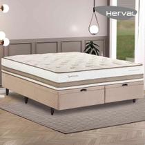 Cama Box King Size com Baú Herval Spettácolo, Molas Ensacadas, 81x193x203 cm