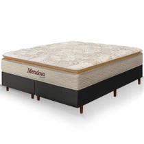 Cama Box King Size Preta Colchão Mendoza Molas Ensacadas Pillow Top 193x203x71cm Extra Macio Cama Box King Size Preta Colchão Mendoza Molas Ensacadas Pillow Top 193x203x71cm Extra Macio