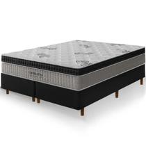 Cama Box King Size Preta Colchão Ortho Pro Firme Espuma D33 Pillow Paparazzi 193x203x70cm