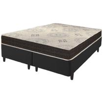 Cama Box King Size Preto + Colchão San Francisco Ortopédico Espuma D33 193x203x54cm - Zidi