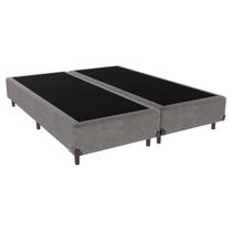 Cama Box King Suede Cinza