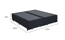 Cama Box King - Tecido Sintético Preto com Colchão Extra Firme D28-Suporta 80Kg