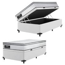 Cama Box Linho Baú Solteiro Gazin Colchão Molas Ensacadas 88x188x65cm Maximus