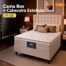 Cama Box Los Angeles Casal Gazin + Cabeceira Ibiza 138cm Ortomagic
