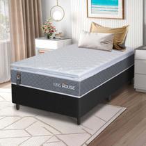 Cama Box Luanda Espuma D28 Solteirão 96x203 Preto King House Cama Box Luanda Espuma D28 Solteirão 96x203 Preto King House