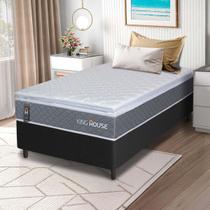 Cama Box Luanda Espuma D28 Solteiro 88x188 Preto King House Cama Box Luanda Espuma D28 Solteiro 88x188 Preto King House