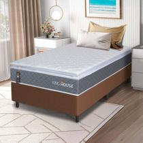 Cama Box Luanda Espuma D28 Solteiro 96x203 Marrom King House Cama Box Luanda Espuma D28 Solteiro 96x203 Marrom King House