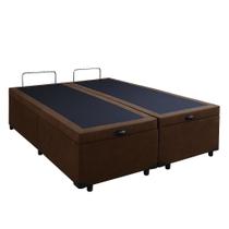 Cama Box Marrom Bau Queen Size Blindada Super Reforçada