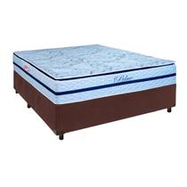 Cama Box Marrom Casal + Colchão Molas Ensacadas