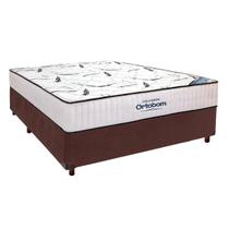 Cama Box Marrom + Colchão Casal High Foam Ortobom Cama Box Marrom + Colchão Casal High Foam Ortobom