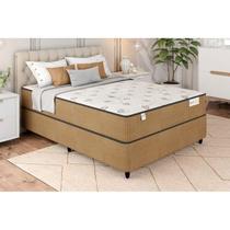 Cama Box Marrom + Colchão Casal Smart Classic Marrom (138x188x64) - Molas Ensacadas - Plumatex