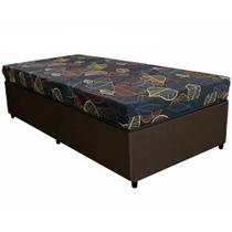 Cama Box Marrom + Colchão D20 SONOLAR PACÍFICO 88x188x51cm 100% ESPUMA INMETRO