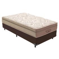 Cama Box Marrom Colchão Los Angeles Molas V-Tech Solteiro
