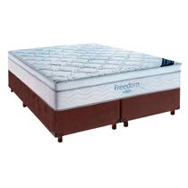 Cama Box Marrom + Colchão Queen Freedom Ortobom Cama Box Marrom + Colchão Queen Freedom Ortobom