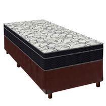 Cama Box Marrom + Colchão Solteiro Airtech 150 Ortobom Cama Box Marrom + Colchão Solteiro Airtech 150 Ortobom