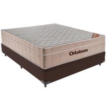 Cama Box Marrom E Colchão Airtech Molas Ensacadas Casal Ortobom