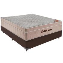 Cama Box Marrom e Colchão Airtech SpringPocket Molas Ensacadas Casal Ortobom
