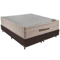 Cama Box Marrom e Colchão Airtech SpringPocket Molas Ensacadas Queen Ortobom Cama Box Marrom e Colchão Airtech SpringPocket Molas Ensacadas Queen Ortobom
