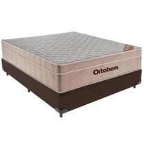 Cama Box Marrom e Colchão Airtech SpringPocket Molas Ensacadas Viúvo Ortobom