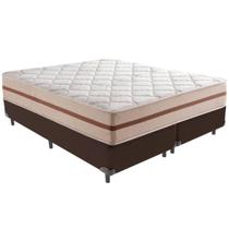 Cama Box Marrom e Colchão Classic 26 cm Molas ensacadas Queen Anjos