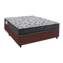 Cama + Box Marrom e Colchão D33 Casal