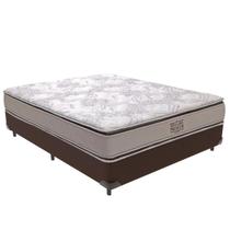 Cama Box Marrom e Colchão Four Season Molas Ensacadas Casal V-Store 138x188x30