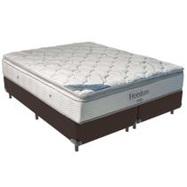 Cama Box Marrom e Colchão Freedom Molas Ensacadas Queen Ortobom Cama Box Marrom e Colchão Freedom Molas Ensacadas Queen Ortobom