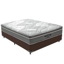 Cama Box Marrom e Colchão Ibiza Molas Superlastic Viúvo V-Store 128x188x22
