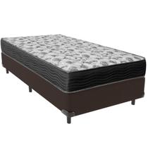 Cama Box Marrom e Colchão ISO100 Espuma D33 Solteiro Ortobom Cama Box Marrom e Colchão ISO100 Espuma D33 Solteiro Ortobom