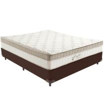 Cama Box Marrom e Colchão King Best Bege Molas Ensacadas Casal Anjos Cama Box Marrom e Colchão King Best Bege Molas Ensacadas Casal Anjos