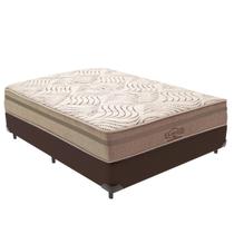 Cama Box Marrom e Colchão Los Angeles Molas Ensacadas Viúvo V-Store 128x188x28