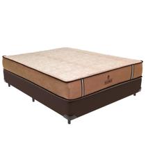 Cama Box Marrom e Colchão Madrid Molas Ensacadas Viúvo V-Store 128x188x28