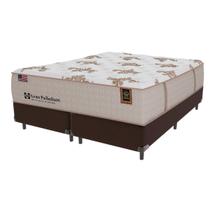 Cama Box Marrom e Colchão Queen Gran Paladium Molas LFK Sealy