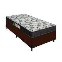 Cama Box Marrom Solteiro 24cm de Altura Colchão Veneza D33