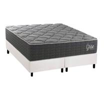 Cama Box NOVO + Colchão Espuma Kappesberg D40 Anatômico Grise + Base CRC Corano White