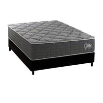 Cama Box NOVO + Colchão Ortopédico Kappesberg D40 Anatômico Grise + Base CRC Corano Black