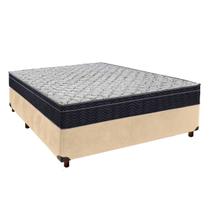 Cama Box Perola + Colchão Casal Airtech 150 Ortobom