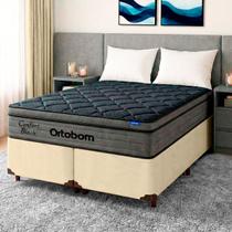 Cama Box Perola+Colchão Casal Confort Black Espuma Ortobom