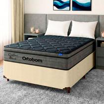 Cama Box Perola + Colchão Casal Confort Black Espuma Soft Gel Ortobom