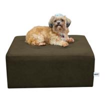 Cama Box Pet Quadrado Com Pés Com Alumínio Marrom Escuro