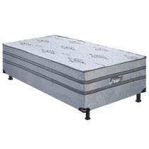 Cama Box Prestige Solteiro com Molas Ensacadas 88x188x60cm Cor Cinza