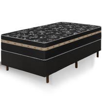 Cama Box Preta + Colchão Solteiro King Ortho Suport Ortopédico Espuma D33 Pillow Paparazzi 96x203x65cm Cama Box Preta + Colchão Solteiro King Ortho Suport Ortopédico Espuma D33 Pillow Paparazzi 96x203x65cm