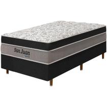 Cama Box Preta + Colchão Solteiro San Juan Molas Ensacadas Pillow Paparazzi 88x188x72cm Cama Box Preta + Colchão Solteiro San Juan Molas Ensacadas Pillow Paparazzi 88x188x72cm