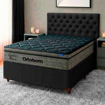 Cama Box Preto + Cabeceira + Colchão Casal Confort Black Ortobom Cama Box Preto + Cabeceira + Colchão Casal Confort Black Ortobom