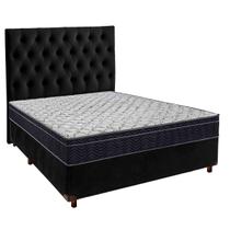 Cama Box Preto+Colchão Casal Airtech 150 Ortobom + Cabeceira Cama Box Preto+Colchão Casal Airtech 150 Ortobom + Cabeceira